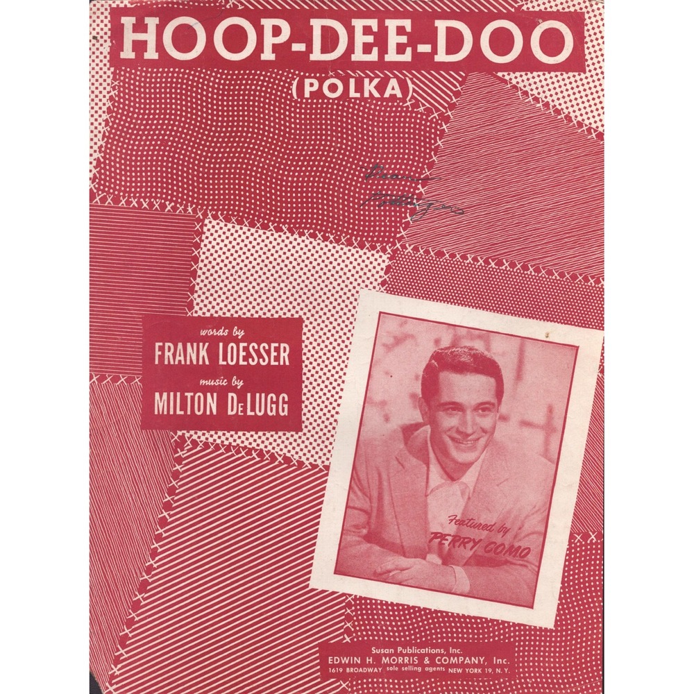 Vintage Hoop-Dee-Doo Polka Sheet Music Perry Como Frank Loesser Milton DeLugg - Picture 1 of 2